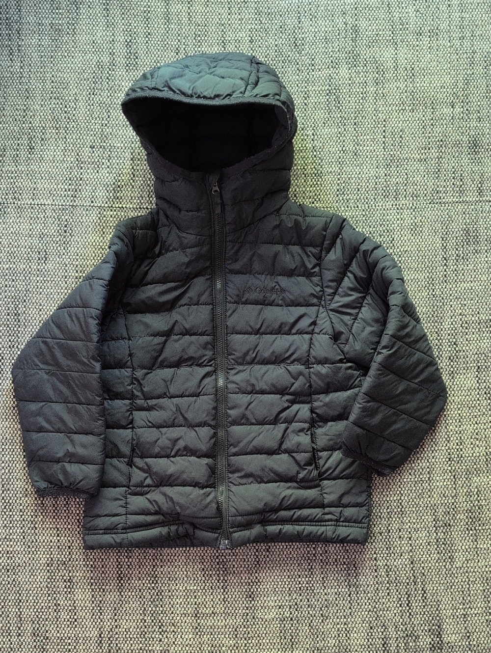 Kids Hooded Puffer Jacket in Black